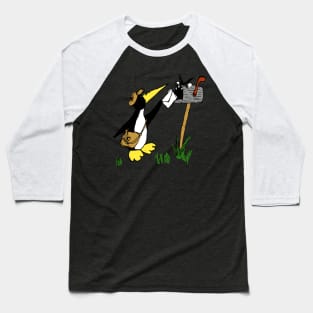 postman penguin feeding an angry mailbox Baseball T-Shirt